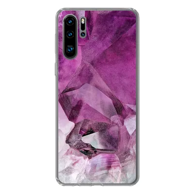Produktbild von MuchoWow® Handyhülle Schutzhülle Hülle für Huawei P30 Pro Naturstein - Lila - Luxus Silikon Softcase Handy Hülle - Schutzdeckel