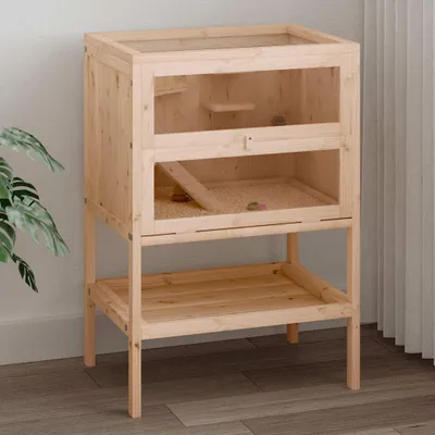 Zdjęcie produktu dla vidaXL Klatka dla chomika 55x40x80 cm z litego drewna jodłowego