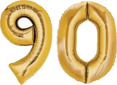 Produktbild von Folienballon, 80 cm, gold, Ziffer 90