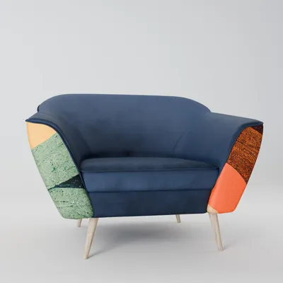 Immagine prodotto di SpaceRebels poltrona soggiorno - Poltrona relax divano singolo per camera da letto - Poltrona TV - Poltrona imbottita con gambe in legno - blu
