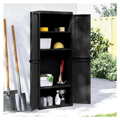 Produktbild von Gartenschrank Schwarz 65x37x165 cm aus PP