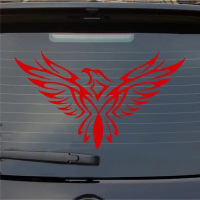 Produktbild von Heckscheibenaufkleber Adler Tribal Eagle Tattoo Vogel KFZ 55x55 cm Rot Auto Aufkleber Sticker