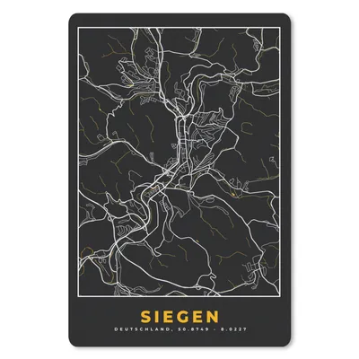 Produktbild von MuchoWow® Mauspad Mousepad Siegen - Stadtplan - Gold - Deutschland - Karte 18x27 cm - Mousepads - Maus Mat - Pad - Mausunterlage