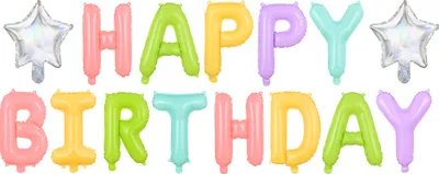 Image de Guirlande de ballons "HAPPY BIRTHDAY" 340x35cm | Pastel multicolore