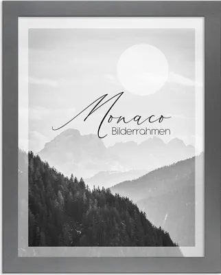 Produktbild von Bilderrahmen Monaco - 24x33 cm, Grau Schlicht Nachbildung, 1 mm Kunstglas klar
