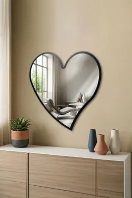Obrázok produktu pre Zrkadlo na stenu Wallity, elegantné, čierne, 44x48 cm, 100%.Polyakrylát (PLEXIGLASS) | 100% MDF