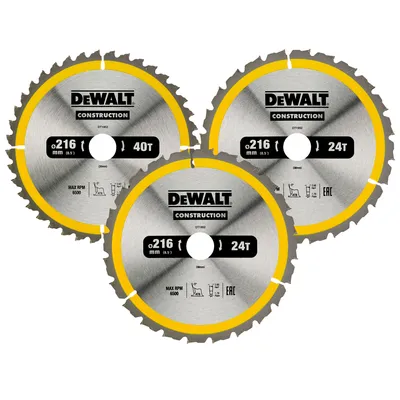 Obrázek produktu pro DeWALT DT1962-QZ Blade de Pilový kotouč 21,6 cm 3 kusy