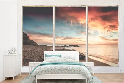 Produktbild von MuchoWow® Fototapete für Wohnzimmer oder Schlafzimmer Wandtapete Vinyl Motivtapete Aussicht - Strand - Meer - 525x350 cm - Das Hintergrundbild
