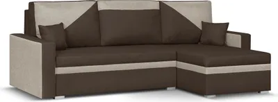 Produktbild von ASTO1 Ecksofa mit Schlaffunktion - Dunkelbraun/Beige