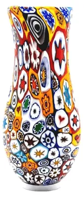 Produktbild von Colleoni - Murano Glasvase Millefiori H40 - Handgefertigter Murrine Vaso als dekoratives Centrotavola