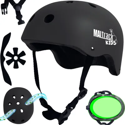 Produktbild von Malplay Detská cyklistická prilba 51-54cm Nastaviteľná čierna cyklistická prilba Baby Girl Boy Quick Lock
