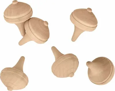 Produktbild von Set von 6 Holzspindel - 3,5 x 4,5 cm
