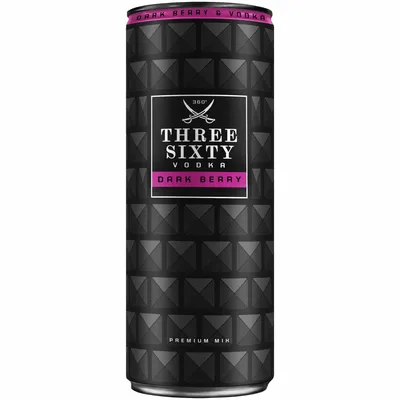 Produktbild von Three Sixty Vodka Dark Berry 10% Vol. (0,33 l)