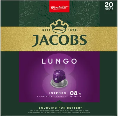 Produktbild von JACOBS Kapseln 200 Nespresso®* kompatibel Lungo 8 & 6 + Espresso 12 Ristretto