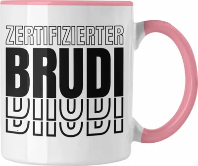 Produktbild von Trendation - er Brudi Tasse Geschenk Beste Freund Bruder Bro Geschenkidee Spruch (Rosa)