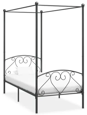 Produktbild von vidaXL Himmelbett-Gestell Grau Metall 100 x 200 cm
