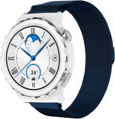 Produktbild von Strap-it Milanese - Kompatibel mit Huawei Watch GT 3Armband 42mmHochwertiger EdelstahlHuawei watch strap Armband mit Magnetverschluss für 20mmArmband Blau