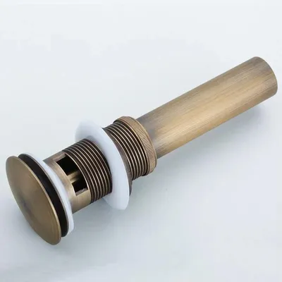 Productafbeelding van Teakea pop-up afvoerplug met overloop messing 11/4 inch geborstelde afwerking
