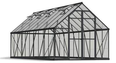 Image de Palram - Canopia Serre aluminium Balance 820 Anthracite 607x229 cm