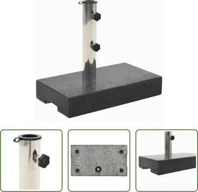 Obrázek produktu pro The Living Store Stojan na slunečník Granite 25 kg Obdélníkový černý