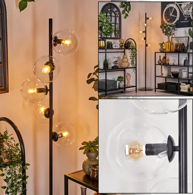 Produktbild von Fossobiubo Stehlampe aus Metall/Glas in Schwarz/Klar