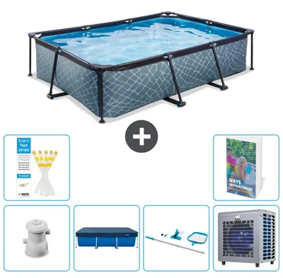 Immagine prodotto di Piscina fuori terra rettangolare - aspetto pietra - 300x200x65 cm - composta da 5 elementi - modello S283