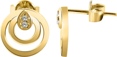 Produktbild von 333/- o. 375/- Gold "Antonica" Ohrstecker mit Zirkoniabesatz, rund