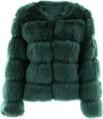 Produktbild von Damen Kunstpelz Mantel Kurzer Faux Pelz Winterjacke Kunstfell Oberbekleidung Einfarbig Dicker Parka Wintermantel, Damen , himmelblau, M