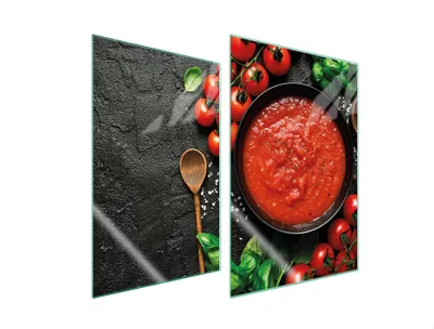 Immagine prodotto di Piastre copriforno 2 pezzi 35x52 copriforno in Vetroceramica tagliere in vetro ardesia pomodori