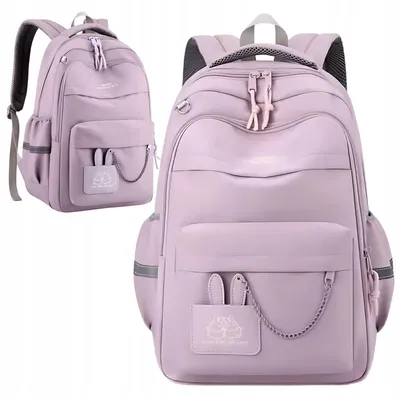 Produktbild von Schulrucksack für Teenager - Ab 4 Klasse - Ergonomischer Rucksack mit Reflektoren - Lila