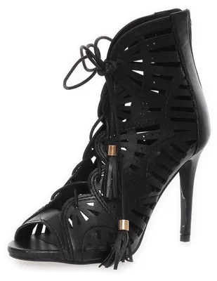 Produktbild von Damen Schnür Pumps Stilett; Schwarz/36