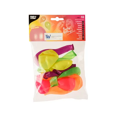 Produktbild von PAPSTAR Luftballons "Neon" farbig sortiert
