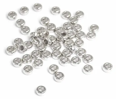 Produktbild von Vintageparts Zwischenperlen flach platinfarben Metalllegierung 5,5 mm, 50 Stück