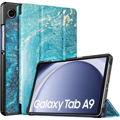 Productafbeelding van Beschermhoes voor de Samsung Galaxy Tab A9 8,7" (2023) met standaard en harde achterkant, verguld