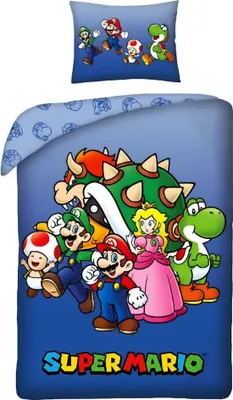 Produktbild von Super Mario Luigi Bowser Peach Bettwäsche Set 135/140x200 60x70 cm