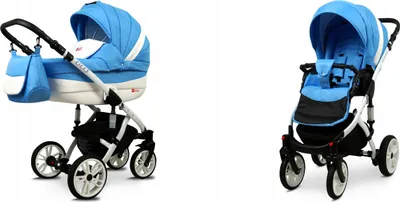 Produktbild von BabyLux® Lilly | 2in1 Kinderwagen Set | Ocean Blue | Kombikinderwagen | Kinderwagenset | Buggy +