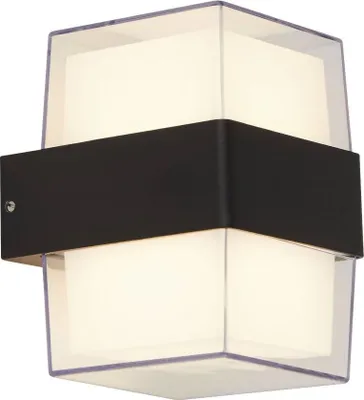 Produktbild von LED Außenwandlampe Aluminium IP44 13 cm hoch Schwarz Weiß eckig warmweißes Licht 3000 K 507 lm Modern