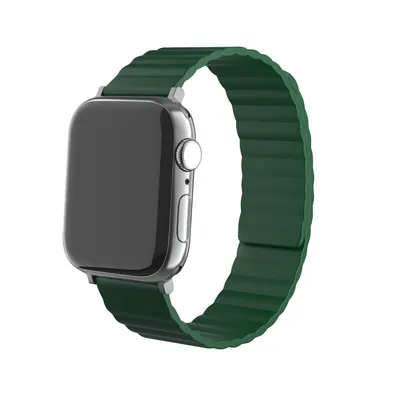 Produktbild von Strap-it Apple Watch 8 Magnetisches Silikonarmband (Grün)