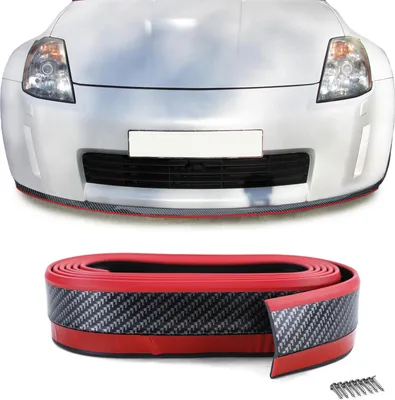 Produktbild von Front Spoiler Lippe universal flexibel 2,5mx5cm Carbon Optik rot