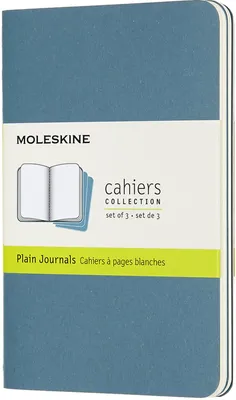 Zdjęcie produktu dla Moleskine Cahier Pocket/A6, zestaw 3 sztuk, puste, żywy niebieski