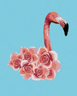 Produktbild von Zuty - Malen nach Zahlen - FLAMINGO UND ROSE, 40x50 cm, mit Keilrahmen (bereits gespannt)