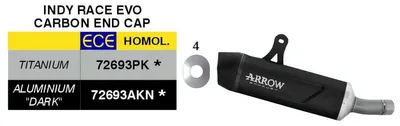 Image de Échappement ARROW Slip-On homologué Indy Race EVO noir aluminium pour Voge Valico 800DSX Rally