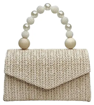 Produktbild von CORIOS Damen Strohtasche Abendtasche Frauen Gewebte Tasche Hochzeit Brautbörse E