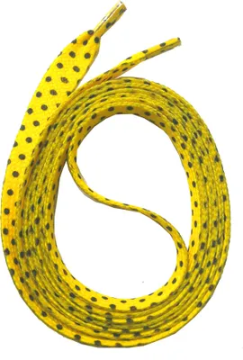 Produktbild von SNORS bedruckte Schnürsenkel flach - PUNKTE GELB - 10mm - 140cm