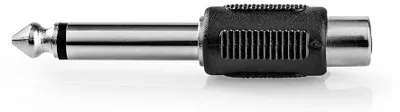Produktbild von Nedis Mono-Audio-Adapter - 6.35 mm Stecker - Cinch Buchse - Vernickelt - Gerade - ABS - Schwarz - 1 Stück - Box