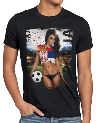 Produktbild von style3 WM 2026 Soccer Girl Herren T-Shirt Fußball Weltmeisterschaft Fan-Outfit Deutschland Schwarz
