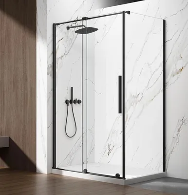 Imagen del producto de SPIRIT BLACK. Cabina de ducha rectangular, 1400x900 mm, versión izquierda/derecha
