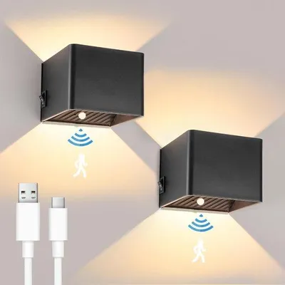 Image de Applique murale LED rechargeable - Intérieur - Salon - Chambre à coucher - Sans fil - Batterie - Télécommande