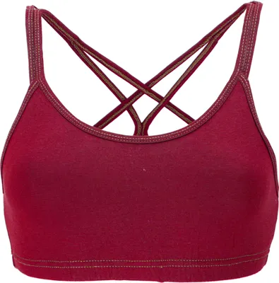 Produktbild von Goa Psytrance Bikini Top, Boho Top, Yoga Bra, Yogatop - Rot, Damen, Elasthan,Viskose, Größe: M/L
