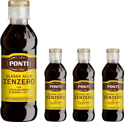Produktbild von Ponti Glassa Allo Zenzero Gusto Originale E Agrumato 4 Confezioni da 245 Grammi